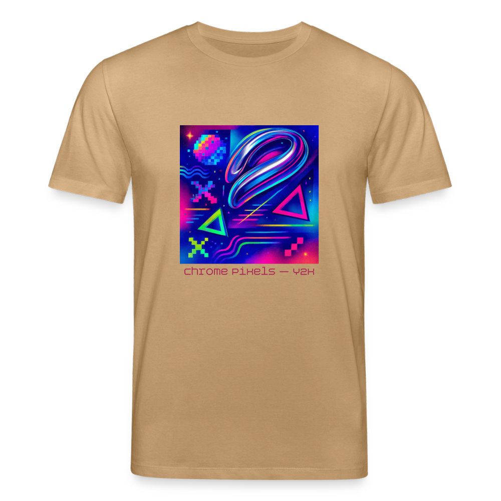 Organic T-Shirt - Neon Geometrics - caramel 
