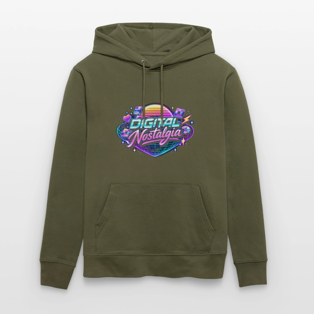 Organic Hoody - Retro Future Wave - khaki green