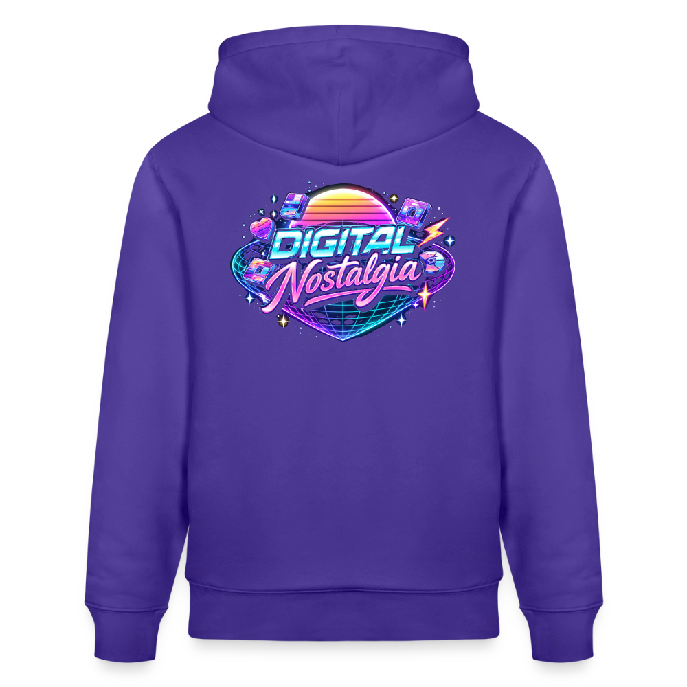 Organic Hoody - Retro Future Wave - purple love 