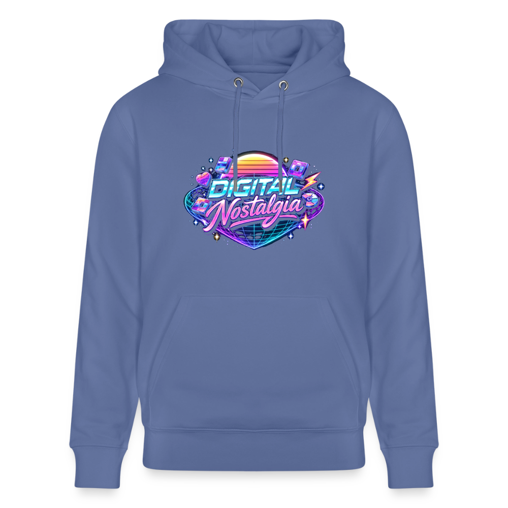 Organic Hoody - Retro Future Wave - bright blue