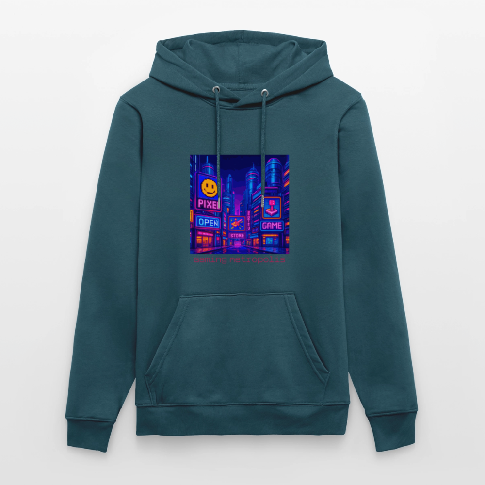 Organic Hoody - Neon Pixel City - stargazer
