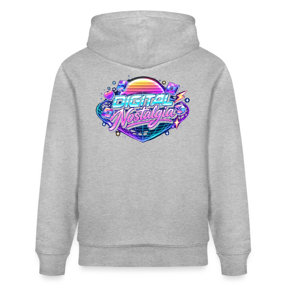 Organic Hoody - Retro Future Wave - heather grey