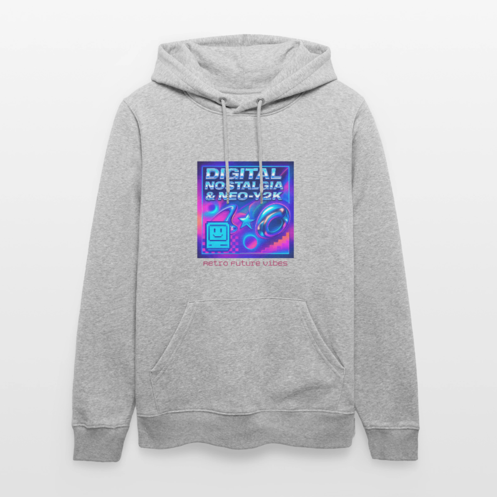 Organic Hoody - Digital Nostalgia - heather grey