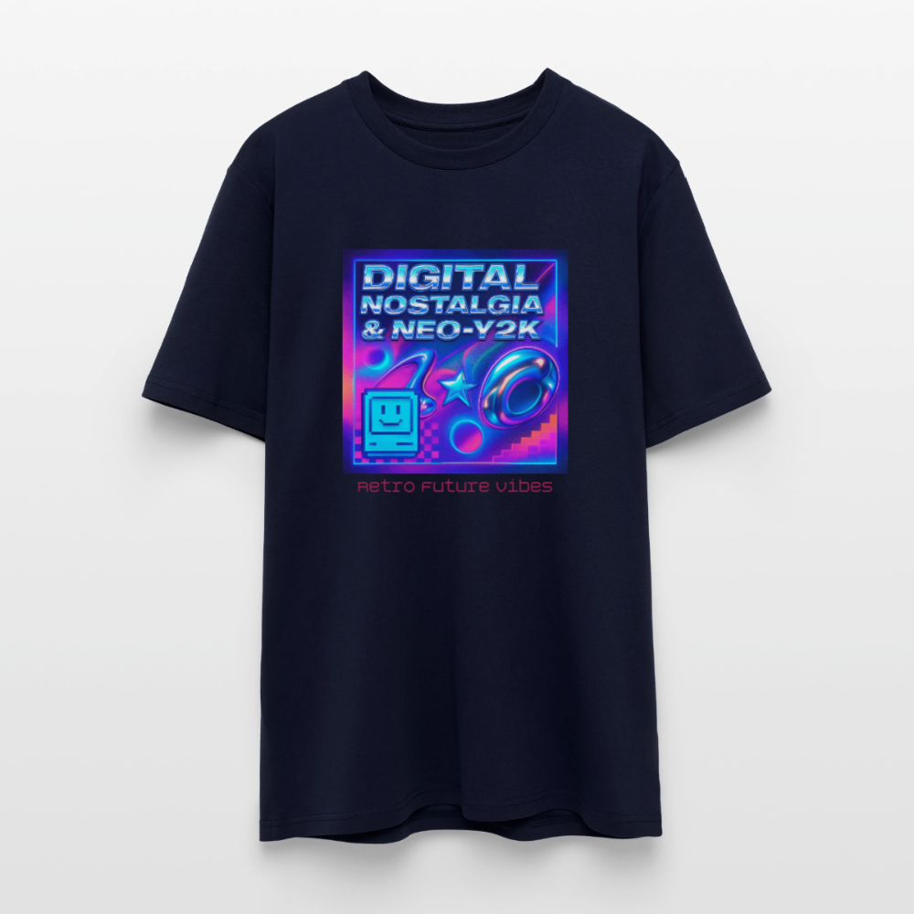 Organic T-Shirt - Digital Nostalgia - navy