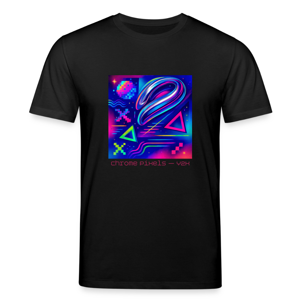 Organic T-Shirt - Neon Geometrics - black