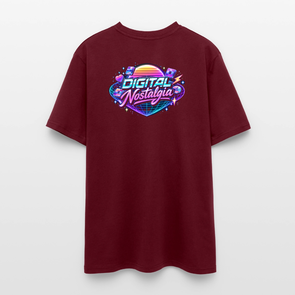 Organic T-Shirt - Retro Future Wave - burgundy