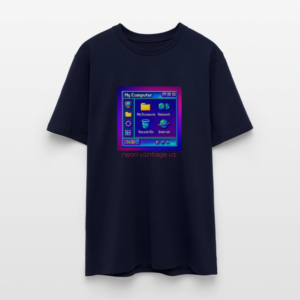 Organic T-Shirt - Retro Desktop - navy
