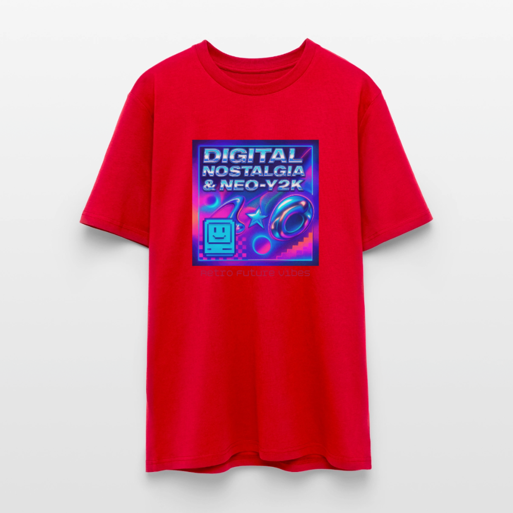 Organic T-Shirt - Digital Nostalgia - red