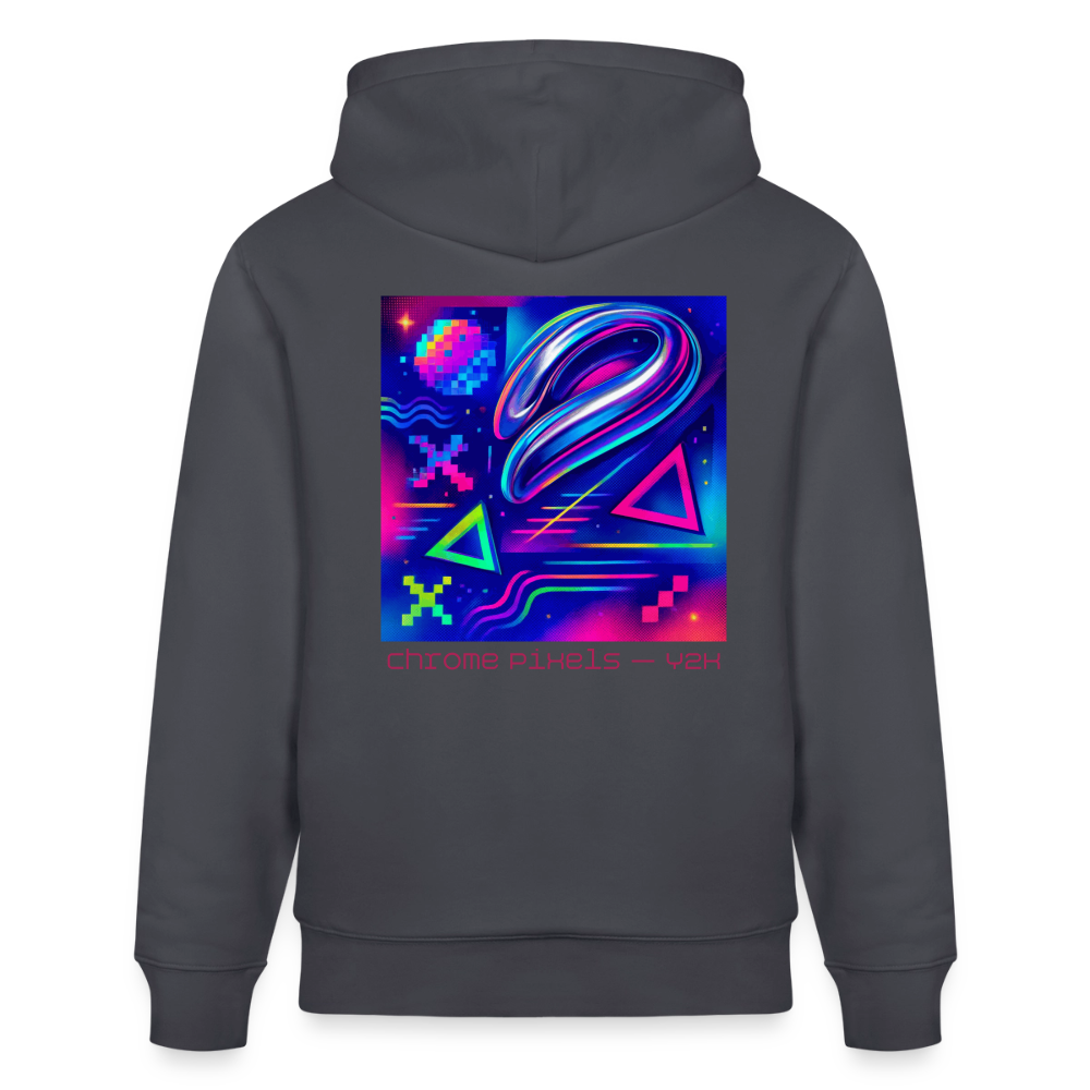 Organic Hoody - Neon Geometrics - indigo blue