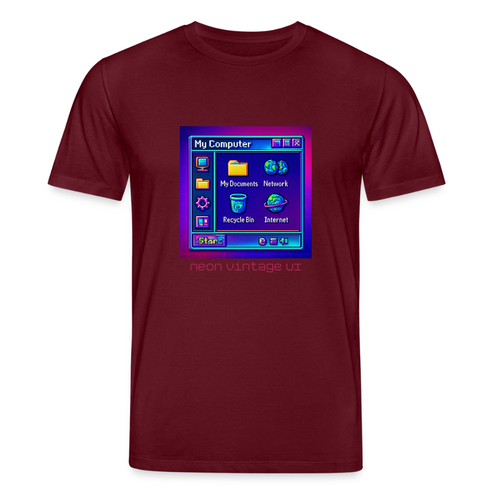 Organic T-Shirt - Retro Desktop - burgundy