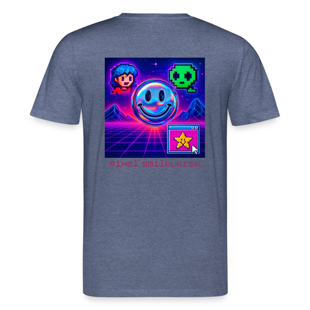 Organic T-Shirt - Retro Arcade Dream - dark heather blue