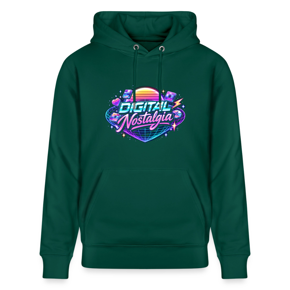 Organic Hoody - Retro Future Wave - forest
