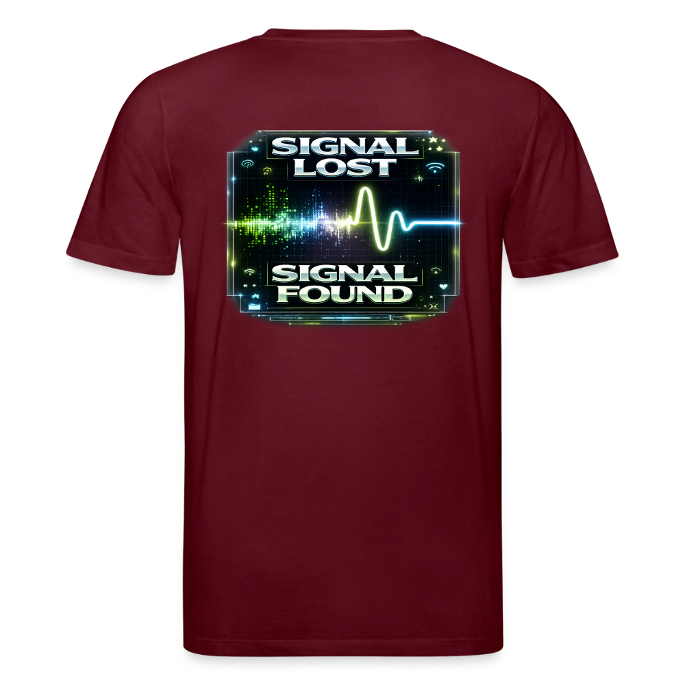 Organic T-Shirt - Signal Restored - burgundy