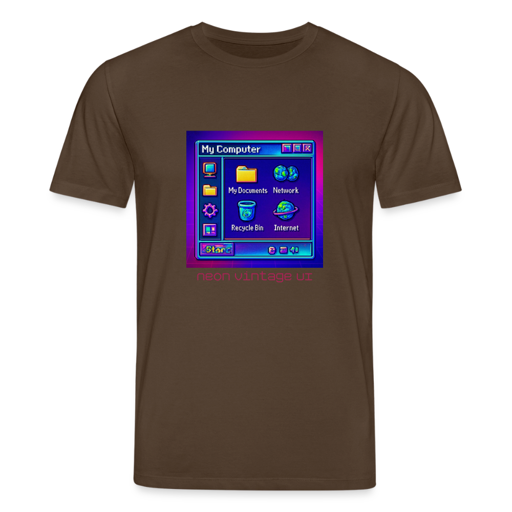 Organic T-Shirt - Retro Desktop - mocha