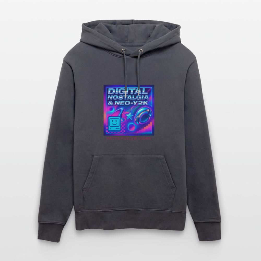 Organic Hoody - Digital Nostalgia - indigo blue