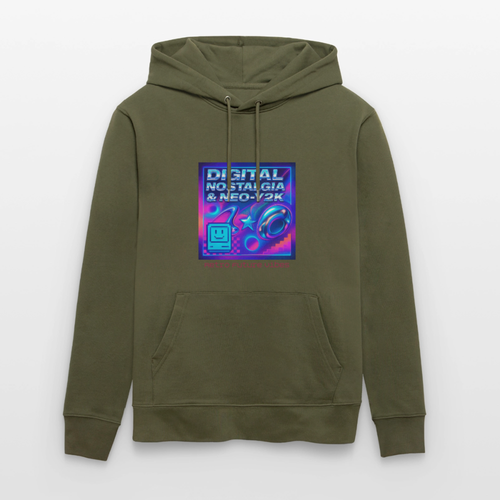 Organic Hoody - Digital Nostalgia - khaki green
