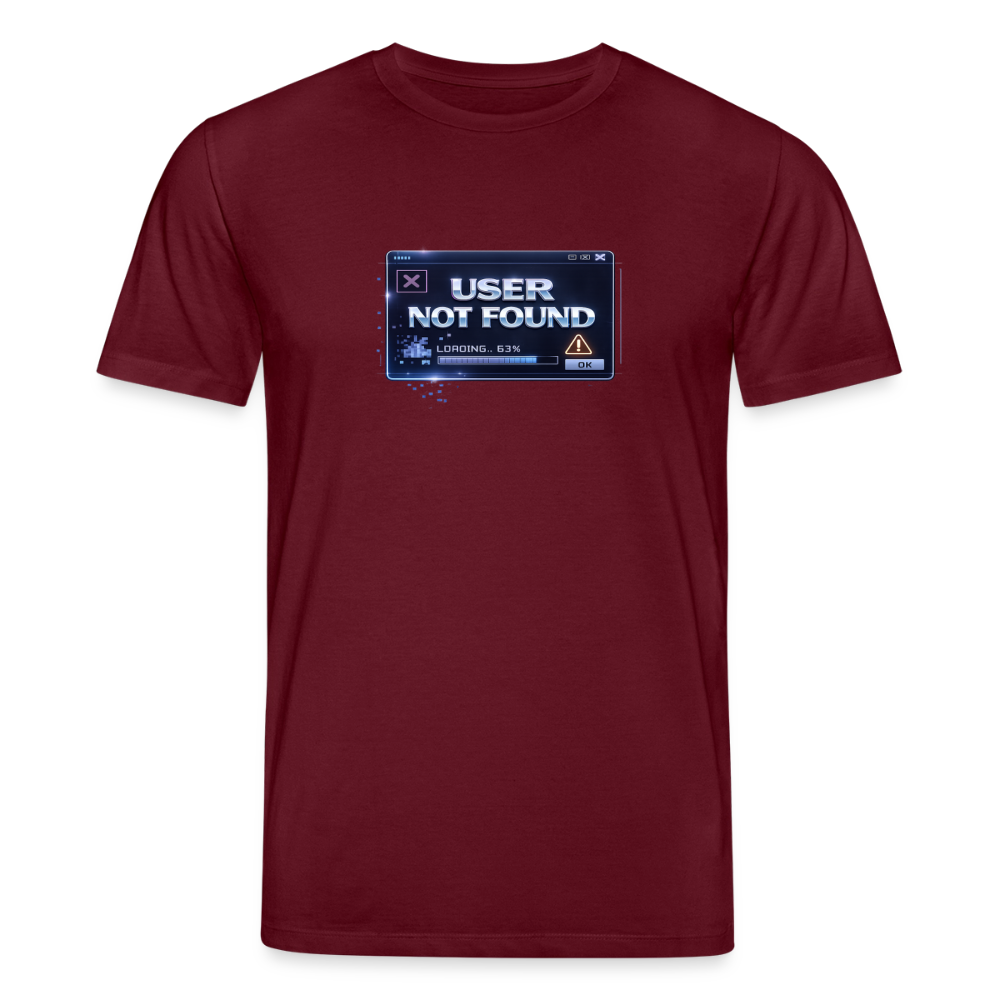 Organic T-Shirt - User Not Found - burgundy
