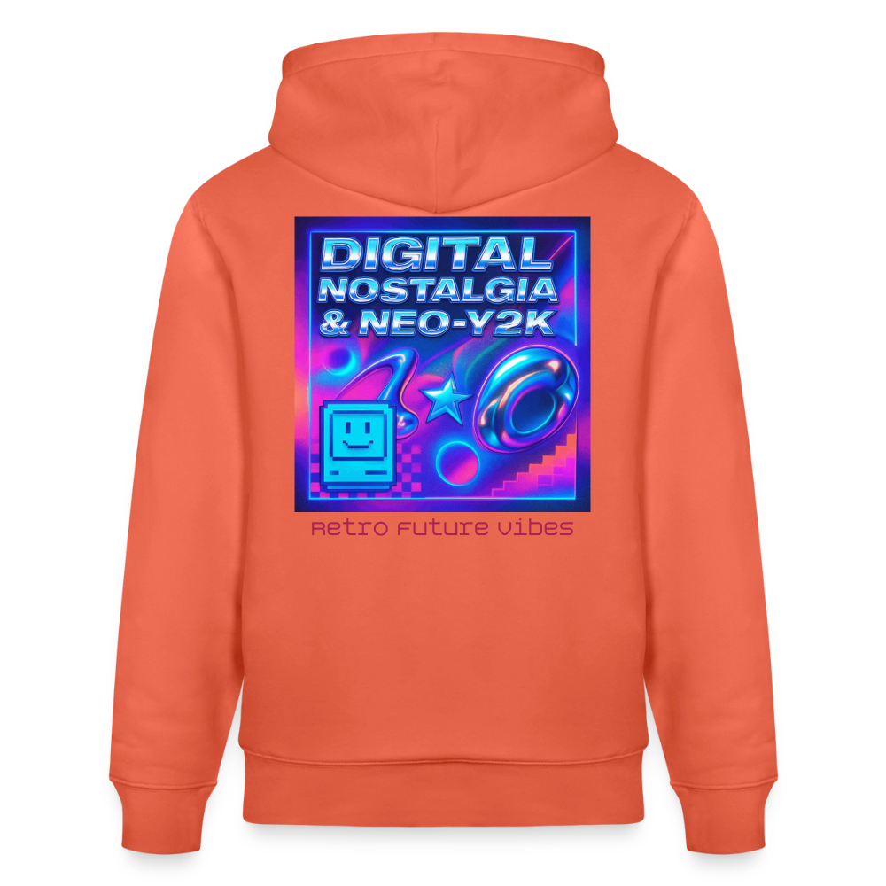 Organic Hoody - Digital Nostalgia - light red