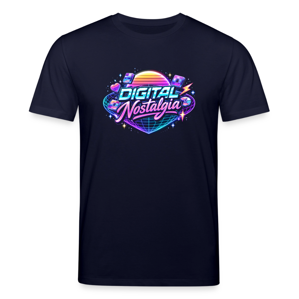 Organic T-Shirt - Retro Future Wave - navy