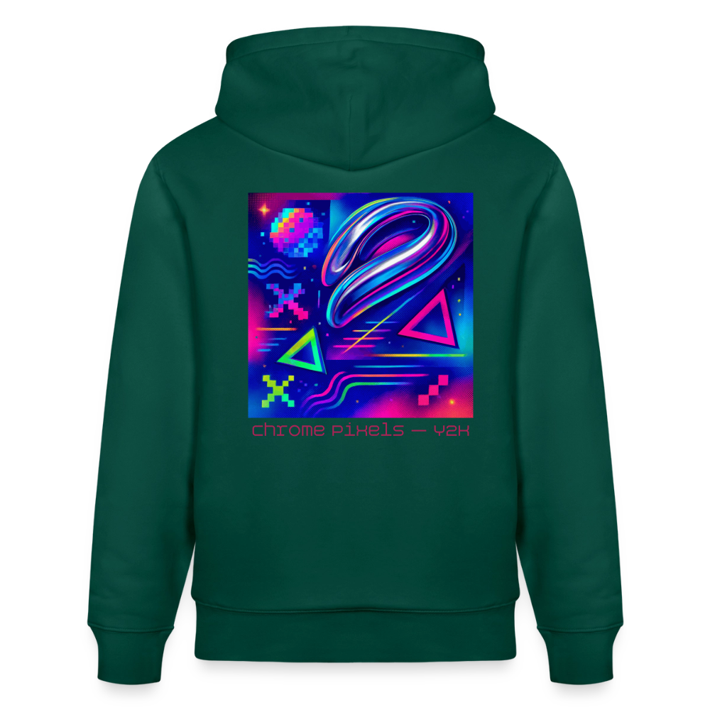 Organic Hoody - Neon Geometrics - forest