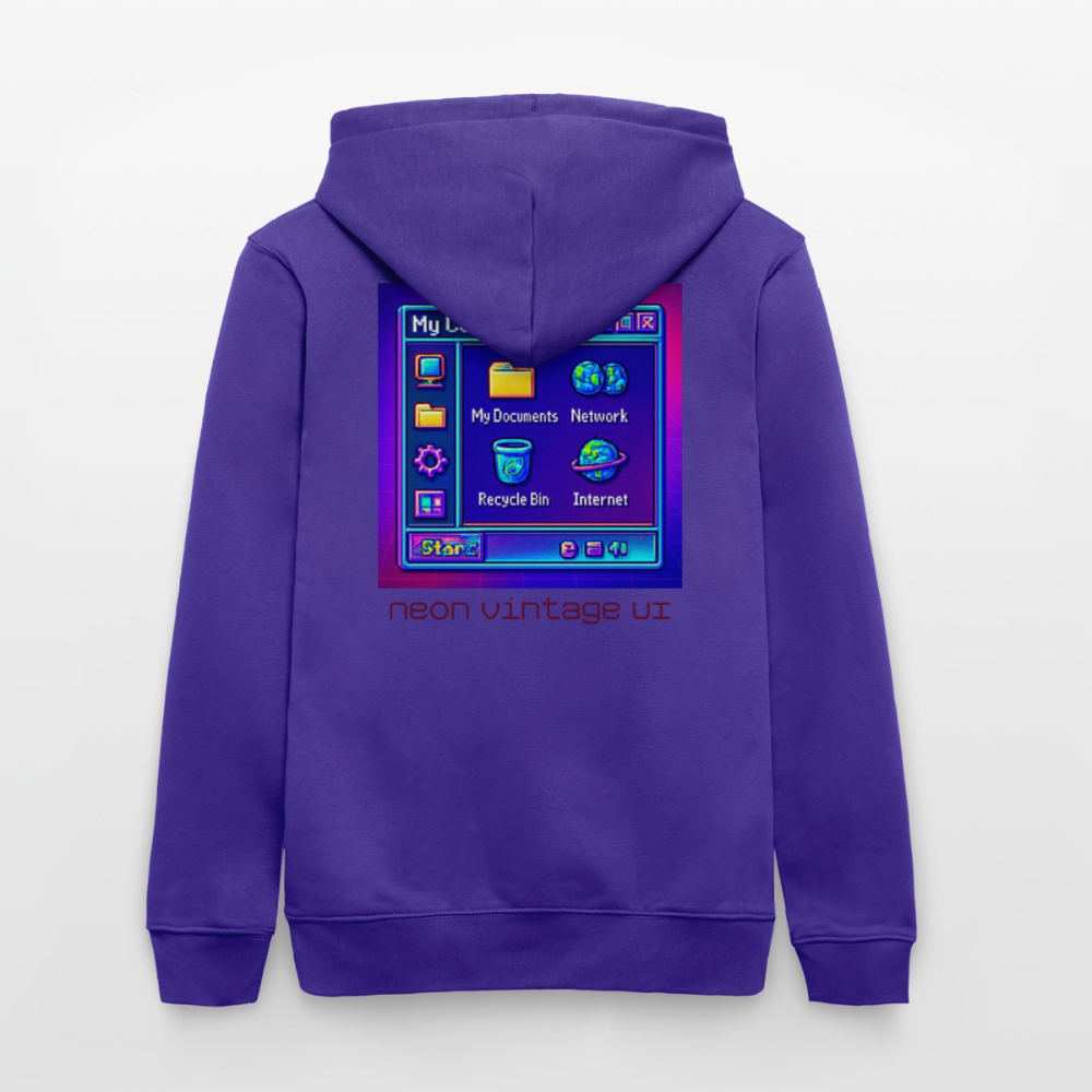 Organic Hoody - Retro Desktop - purple love 