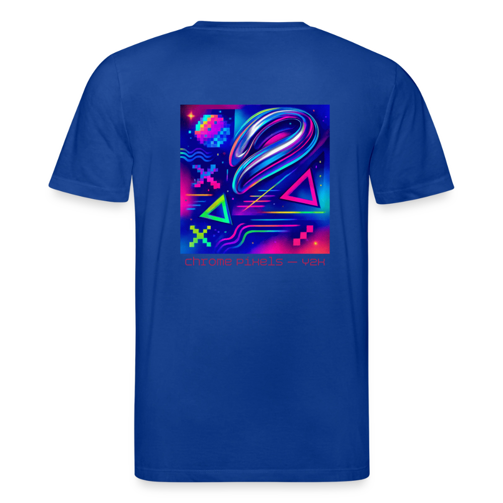 Organic T-Shirt - Neon Geometrics - majorelle blue