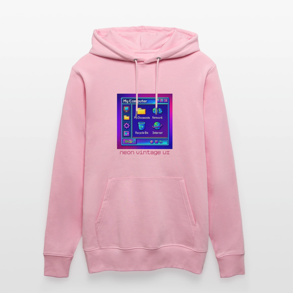 Organic Hoody - Retro Desktop - cotton pink