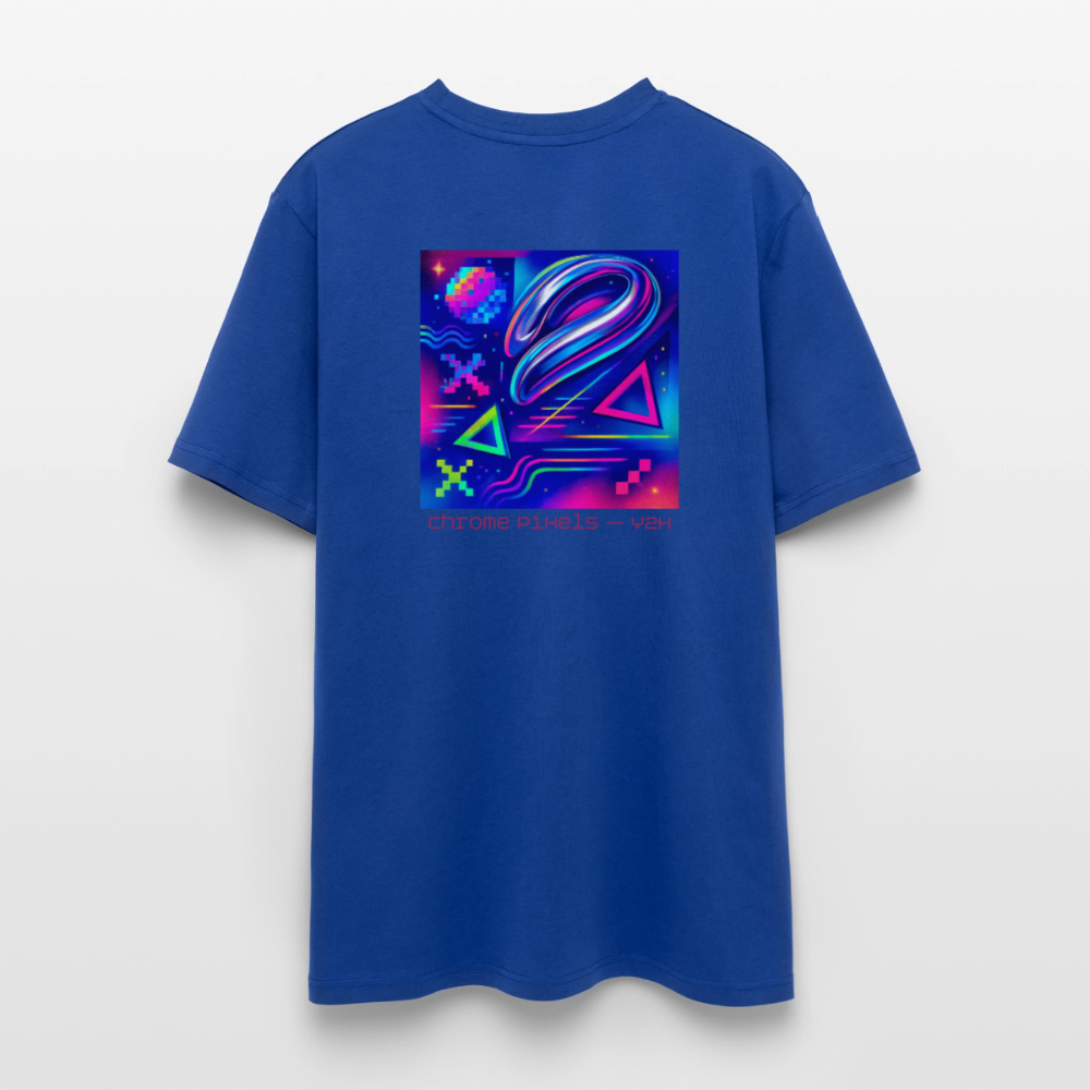 Organic T-Shirt - Neon Geometrics - majorelle blue