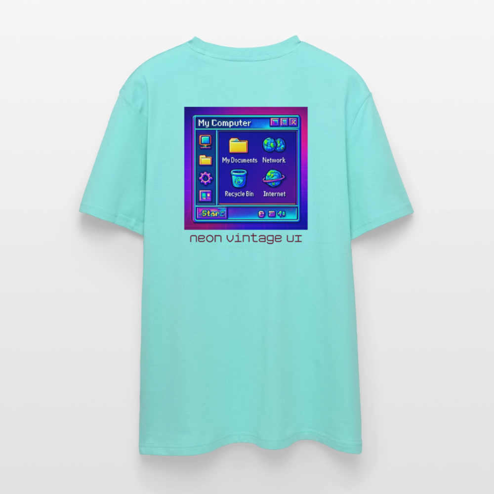 Organic T-Shirt - Retro Desktop - pool blue