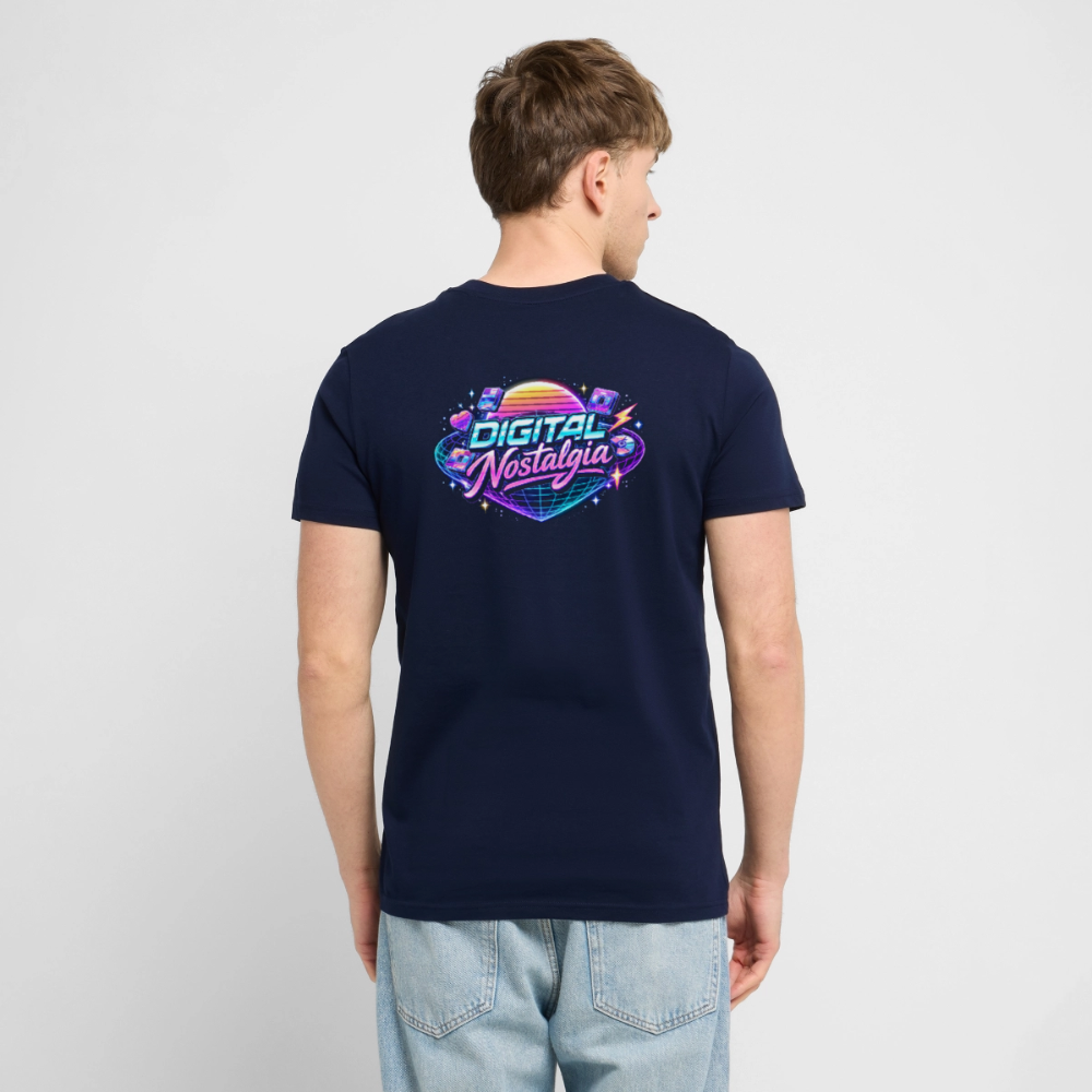 Organic T-Shirt - Retro Future Wave - navy