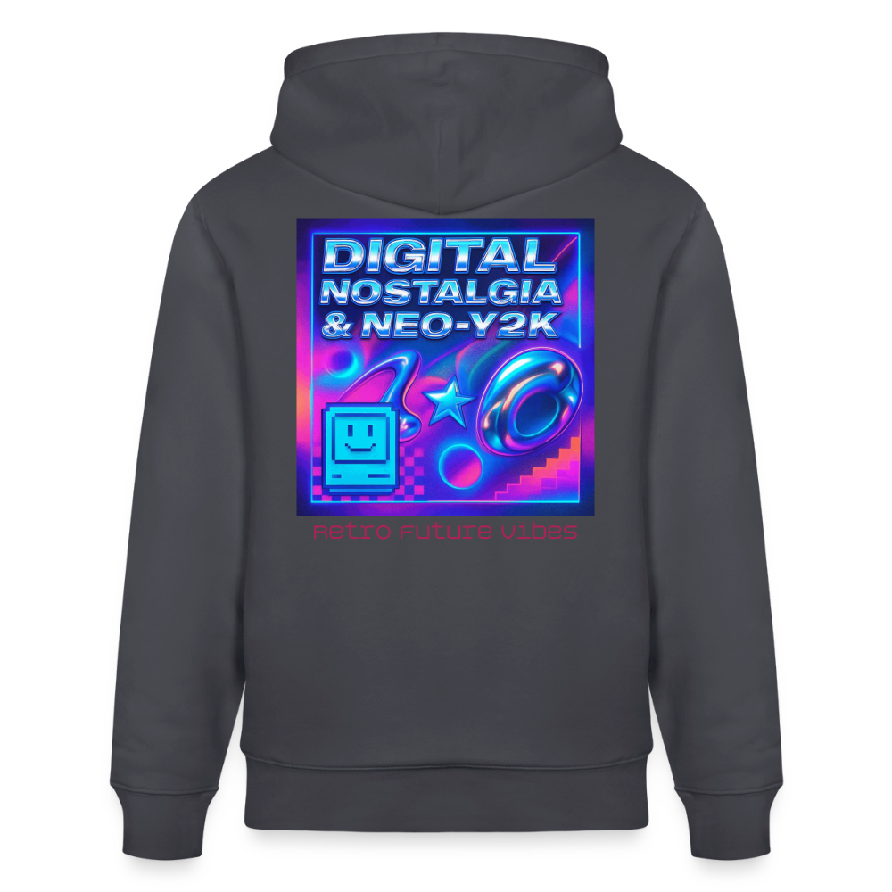 Organic Hoody - Digital Nostalgia - indigo blue