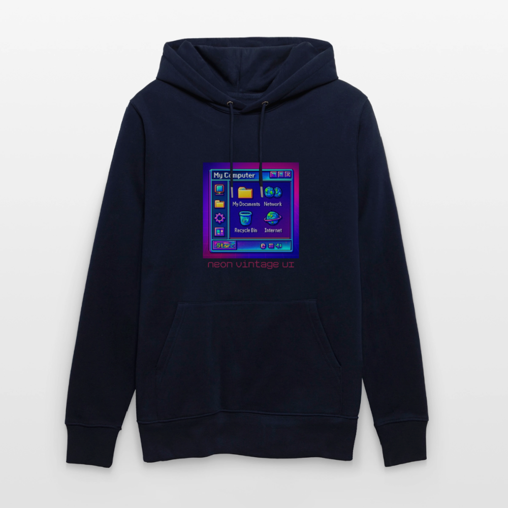 Organic Hoody - Retro Desktop - navy
