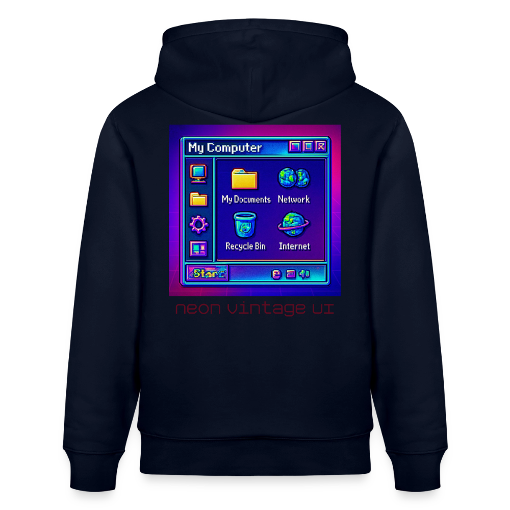 Organic Hoody - Retro Desktop - navy