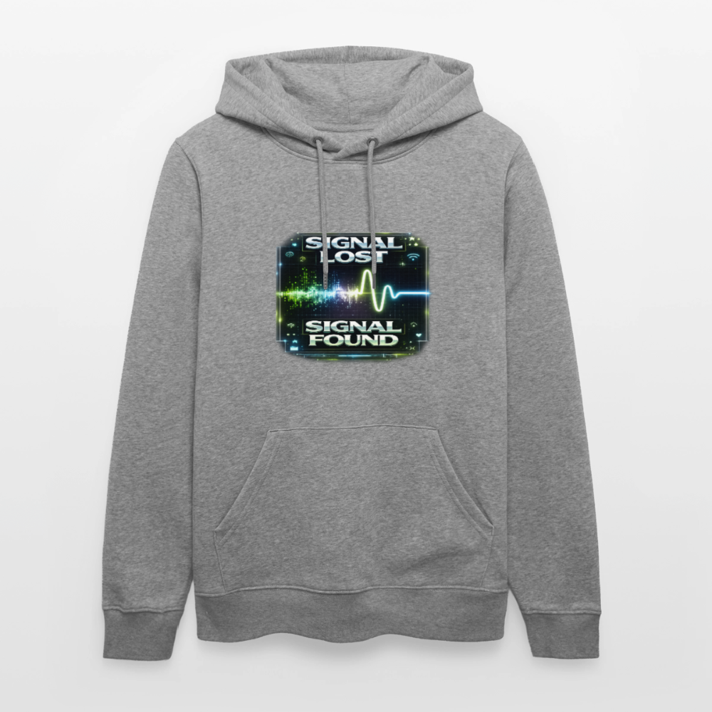 Organic Hoody - Signal Restored - slub heather grey