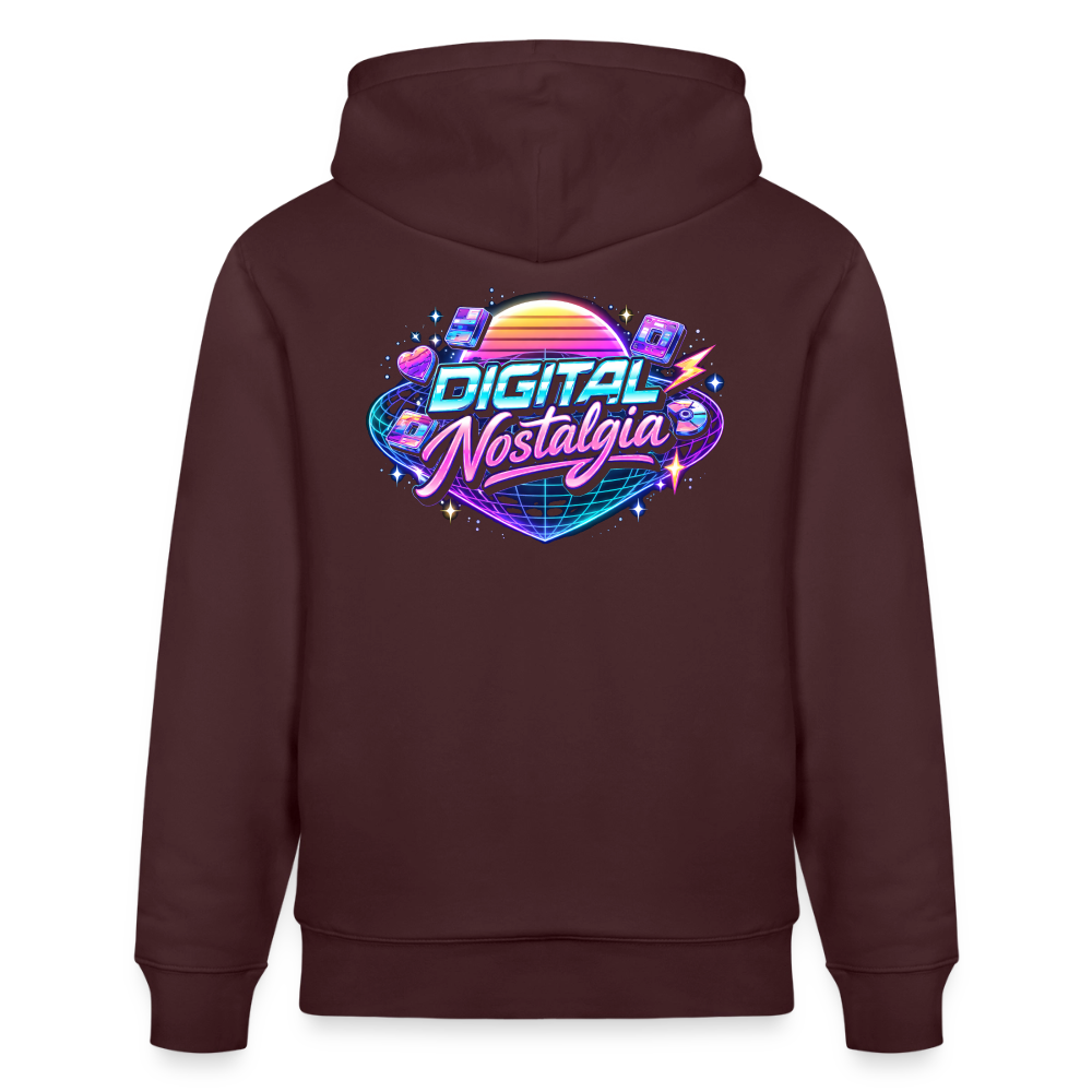 Organic Hoody - Retro Future Wave - maroon
