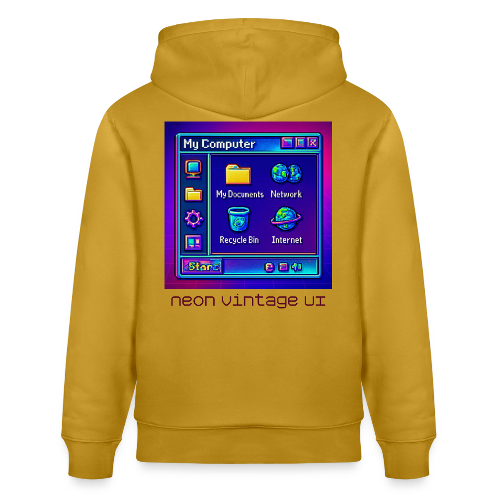 Organic Hoody - Retro Desktop - ochre