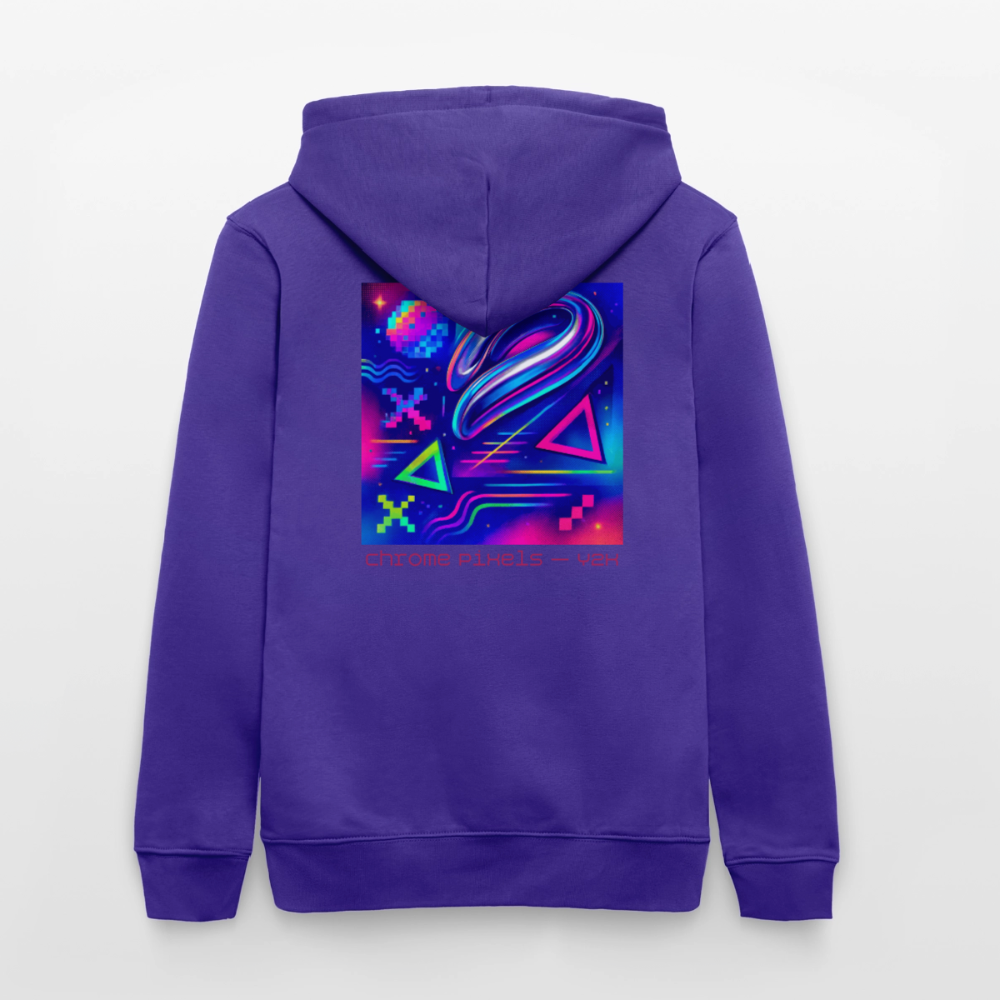 Organic Hoody - Neon Geometrics - purple love 