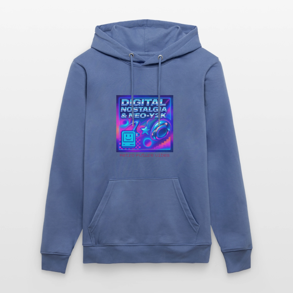 Organic Hoody - Digital Nostalgia - bright blue