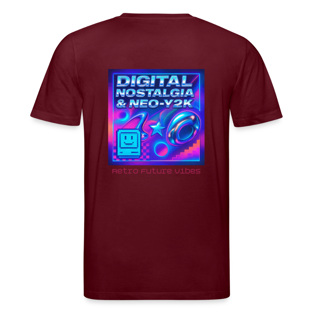 Organic T-Shirt - Digital Nostalgia - burgundy