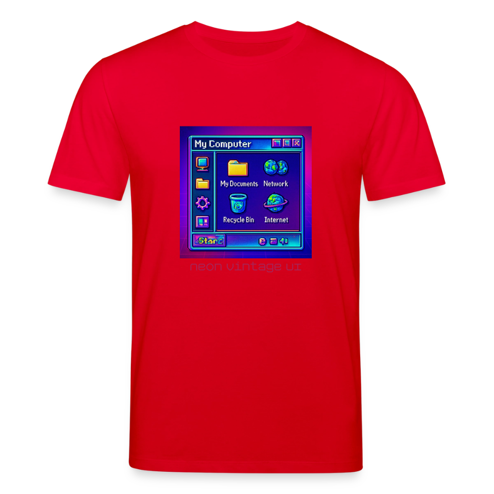 Organic T-Shirt - Retro Desktop - red