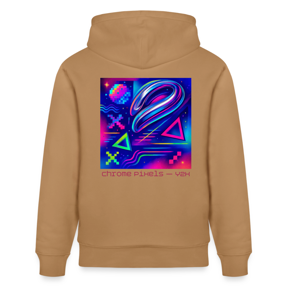 Organic Hoody - Neon Geometrics - latte
