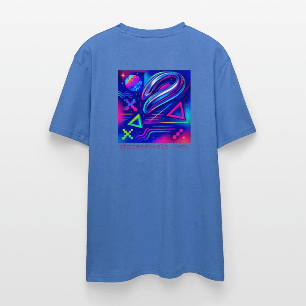 Organic T-Shirt - Neon Geometrics - mindful blue