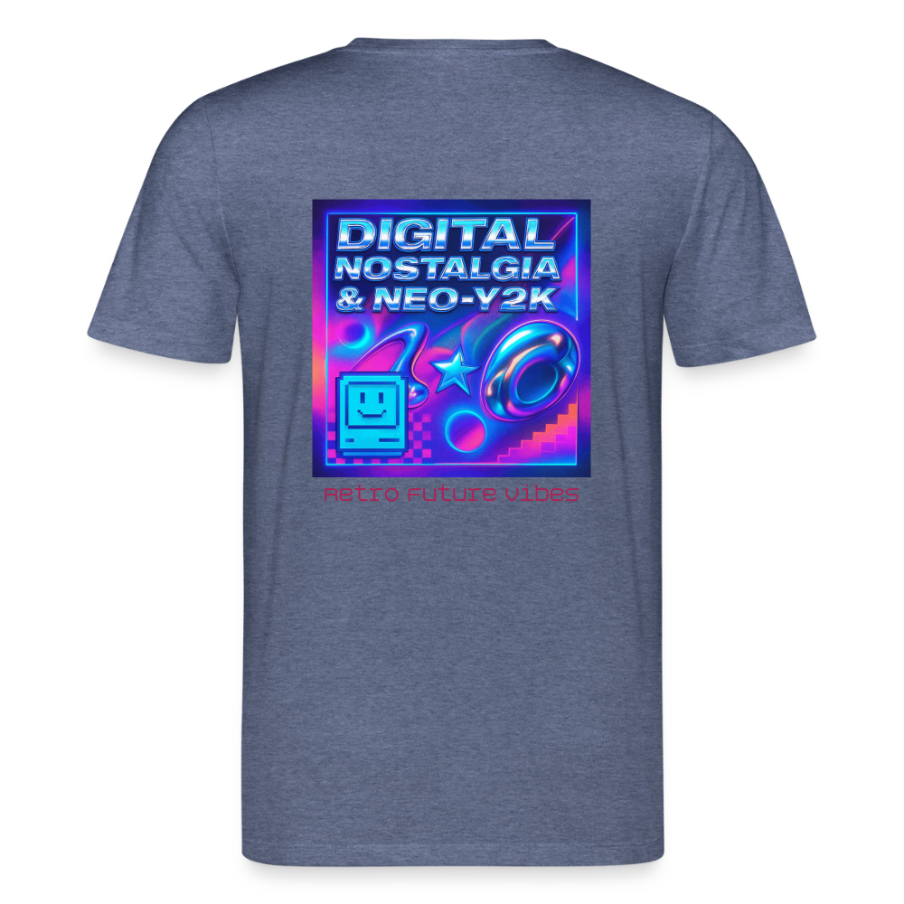 Organic T-Shirt - Digital Nostalgia - dark heather blue