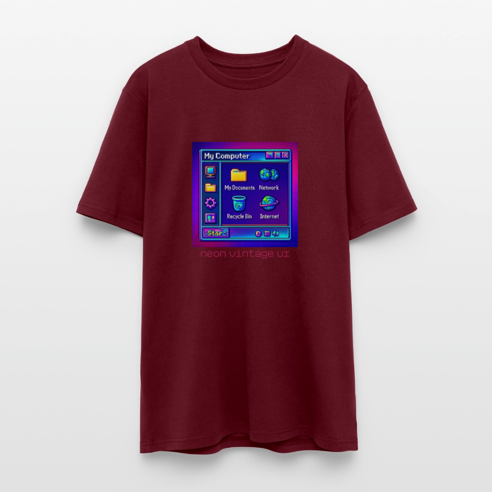 Organic T-Shirt - Retro Desktop - burgundy