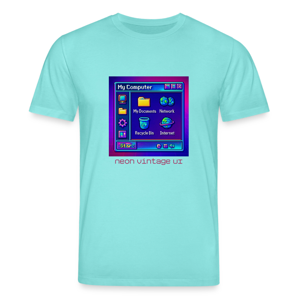 Organic T-Shirt - Retro Desktop - pool blue