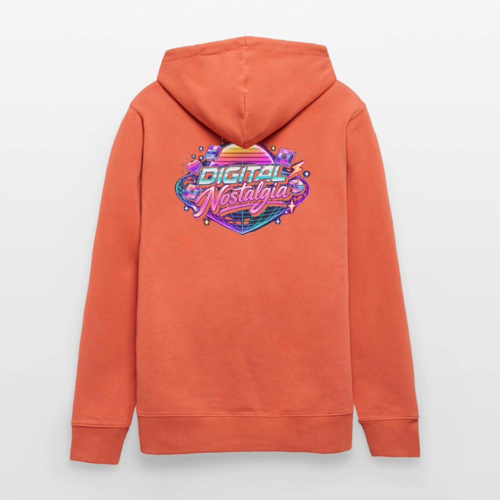 Organic Hoody - Retro Future Wave - light red