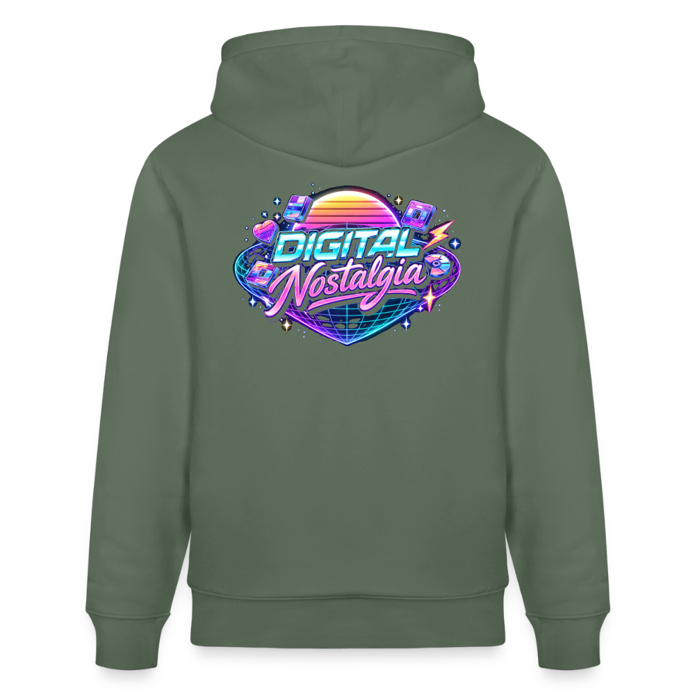 Organic Hoody - Retro Future Wave - cypress green