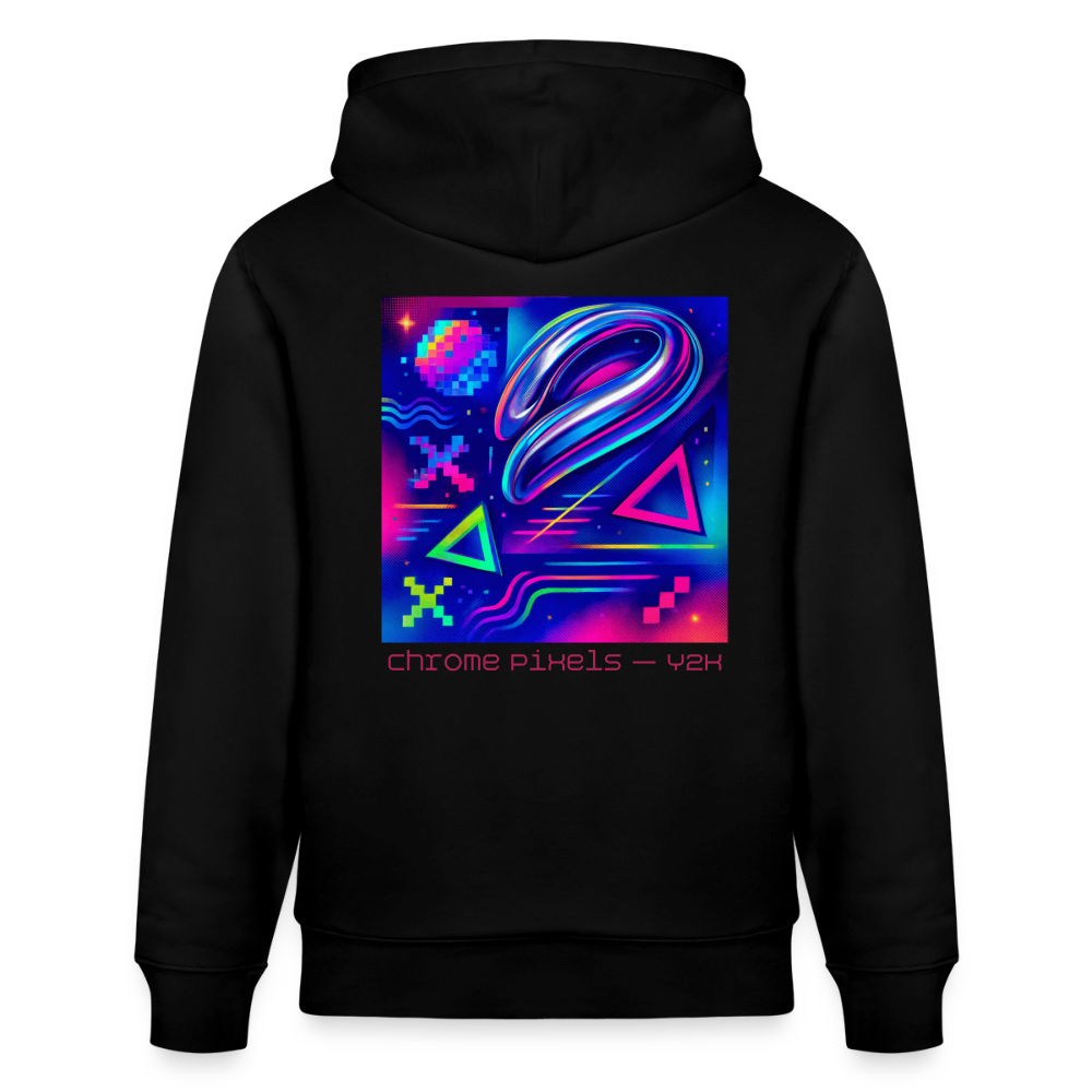 Organic Hoody - Neon Geometrics - black