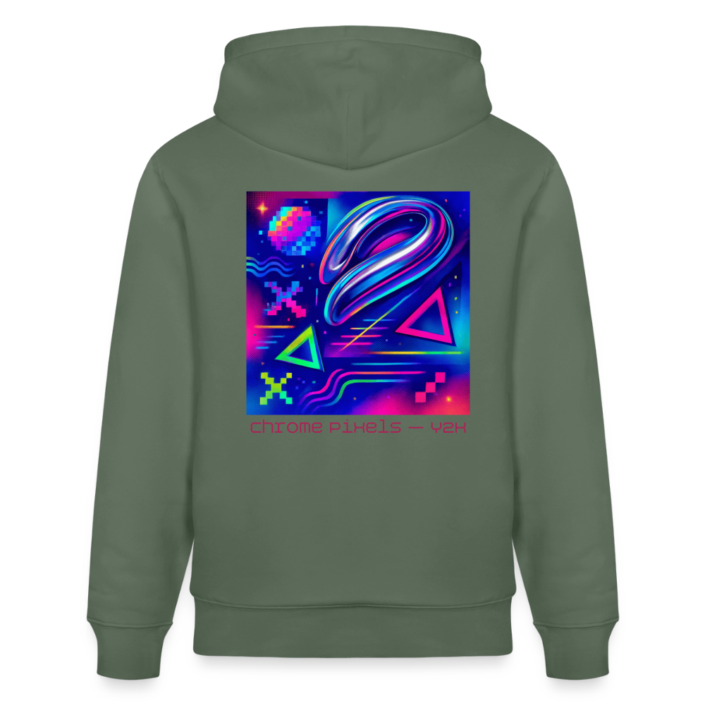 Organic Hoody - Neon Geometrics - cypress green