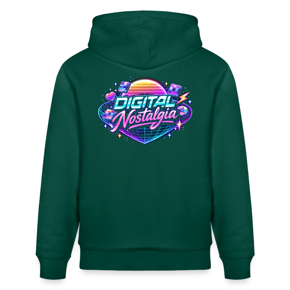 Organic Hoody - Retro Future Wave - forest